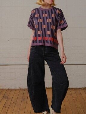 The Endery Bauhaus Sweater Tee In Rhodolite Palette